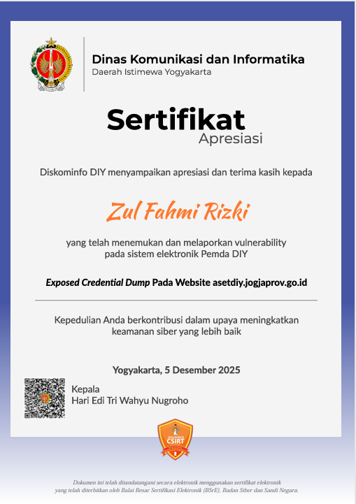 Diskominfo DIY Certificate